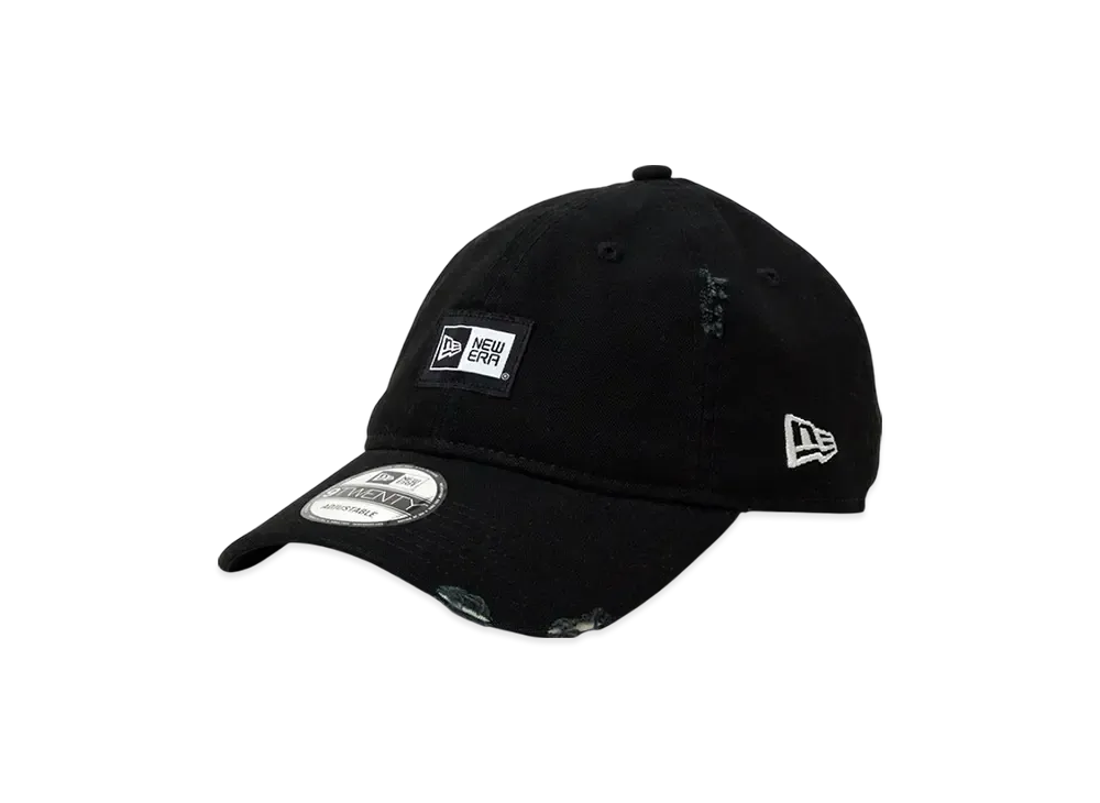 NEW ERA 9Twenty Washed Duck Box Logo Woven Patch "Black"