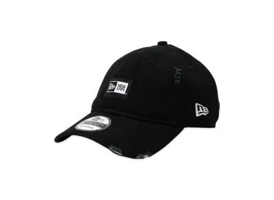 NEW ERA 9Twenty Washed Duck Box Logo Woven Patch "Black"