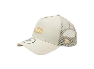 NEW ERA 9Forty A-Frame Tracker Cotton Flax Oval Logo "Light Beige"