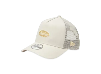 NEW ERA Youth 9Forty A-Frame Tracker Cotton Flax Oval Logo "Light Beige"