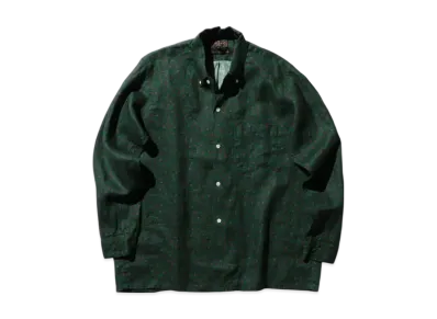 BEAMS Open B.D. Linen Print "Green"