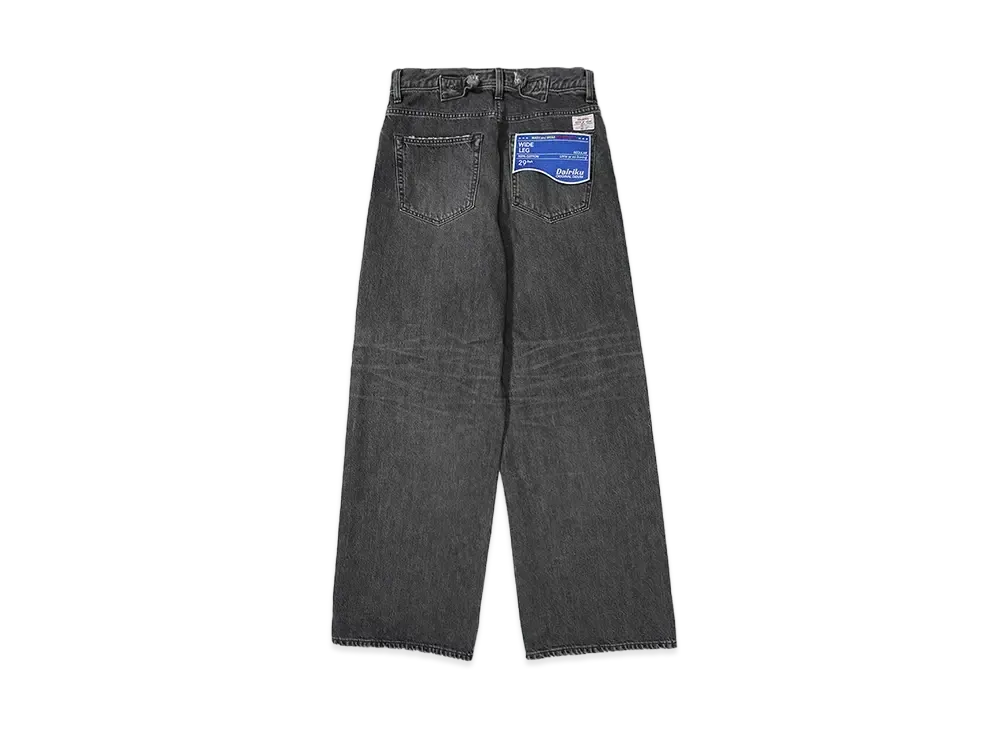 DAIRIKU Wide Vintage Denim Pants "BLACK"