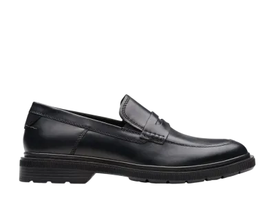 Clarks Burchill Penny "Black Leather"