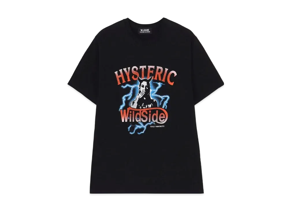 WILDSIDE Yohji Yamamoto x HYSTERIC GLAMOUR Speak No Evil Denim T-shirt "Black"
