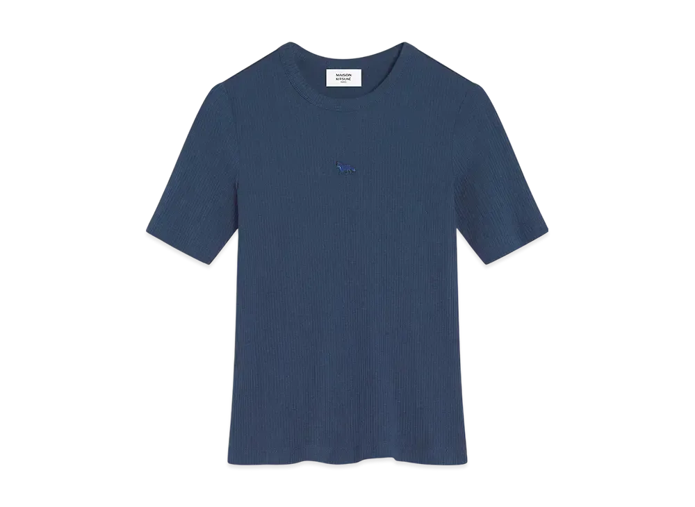 Maison Kitsune Baby Fox Rib Fit T-Shirt "Ink Blue"