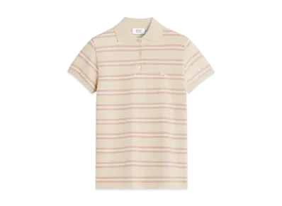 Maison Kitsune Baby Fox Patch Multi Stripe Polo Shirt "Paper/Pink Clay/Pale Pink"
