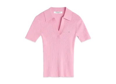 Maison Kitsune Baby Fox Patch Fine Rib Polo "Fraise"