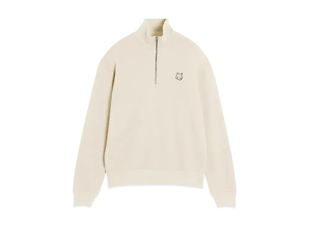 Maison Kitsune Bold Fox Head Patch Comfort Half Zip Sweatshirt "Smoke"