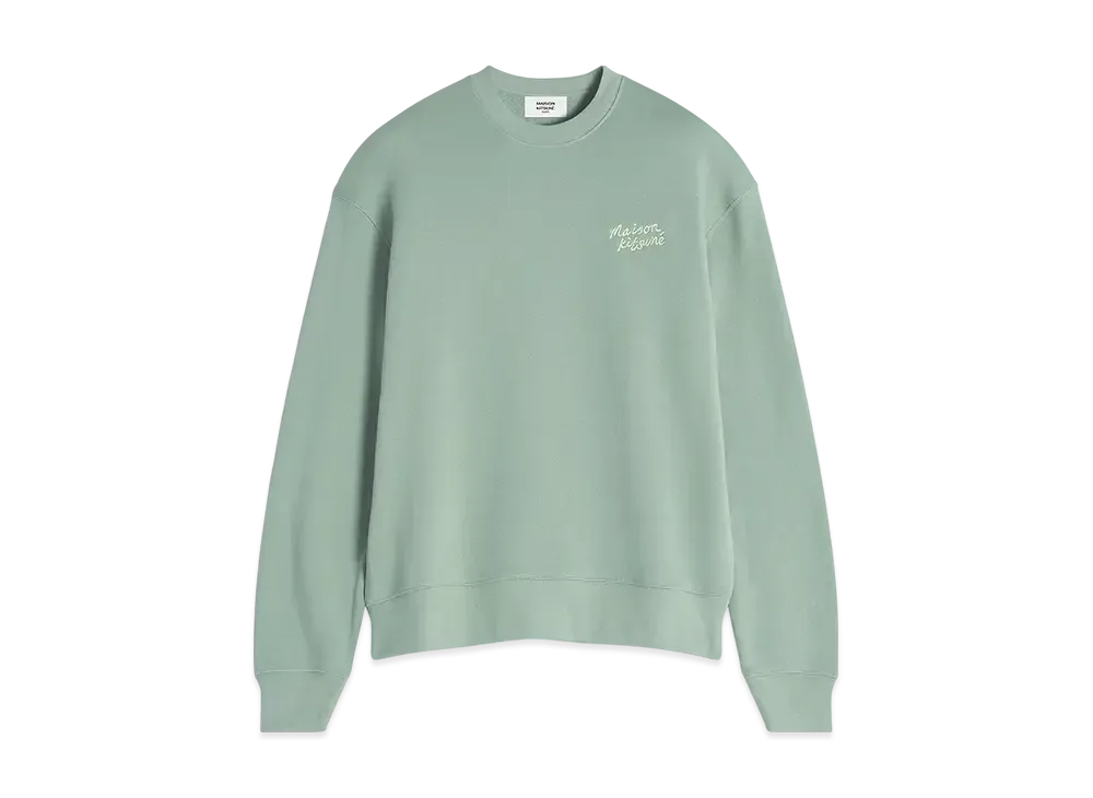 Maison Kitsune Handwriting Comfort Sweatshirt "Vert De Gris"