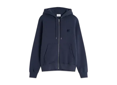Maison Kitsune Bold Fox Head Patch Comfort Zip Hoodie "Ink Blue"