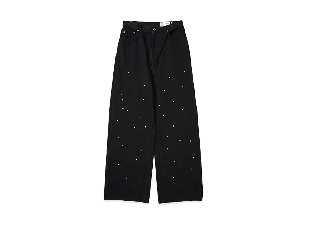 el conductorH BIJOU STUDDED BAGGY JEAN TROUSERS "BLACK"