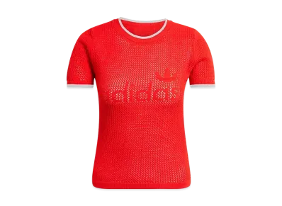 adidas Originals Premium Crochet Cali Short Sleeve T-Shirt "Better Scarlet"