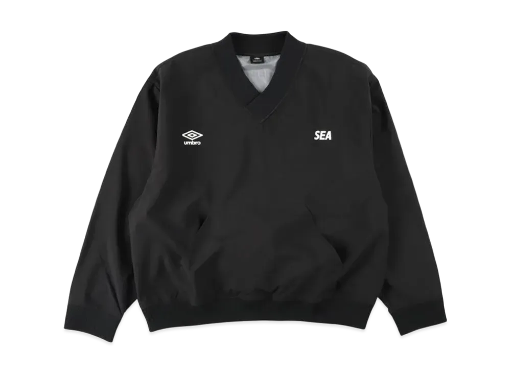 umbro x WIND AND SEA Pullover Nylon V Neck "Black"