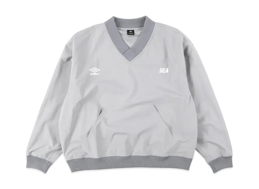 umbro x WIND AND SEA Pullover Nylon V Neck "Gray"