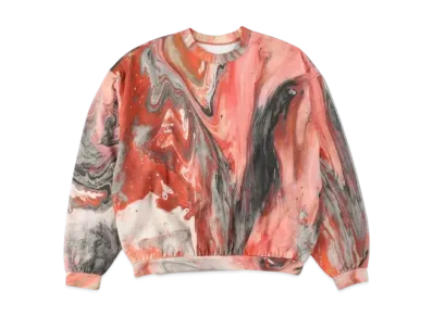 WIND AND SEA x AAAMYYY Marble Printed Crew Neck "Red"