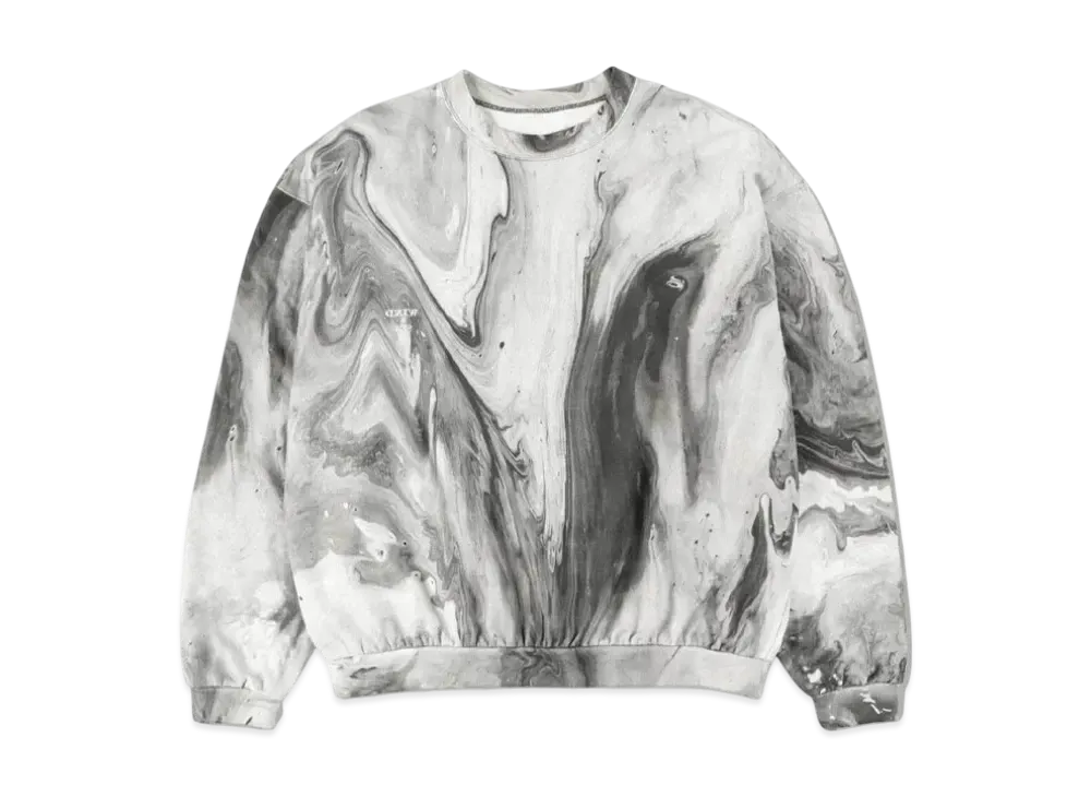 WIND AND SEA x AAAMYYY Marble Printed Crew Neck "Black"