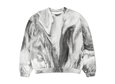 WIND AND SEA x AAAMYYY Marble Printed Crew Neck "Black"