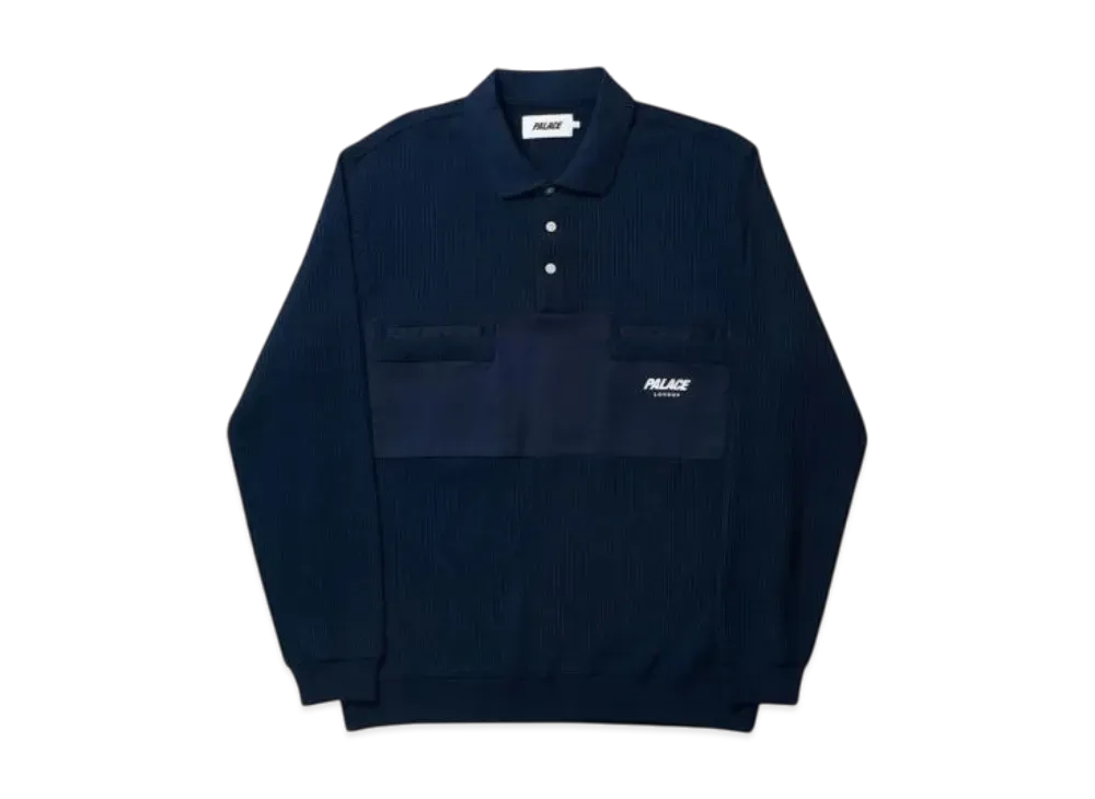 PALACE Waffle On Polo "Navy"