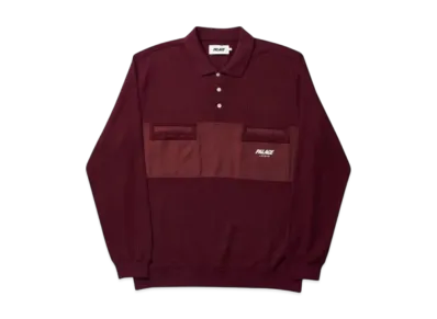 PALACE Waffle On Polo "Burgundy"