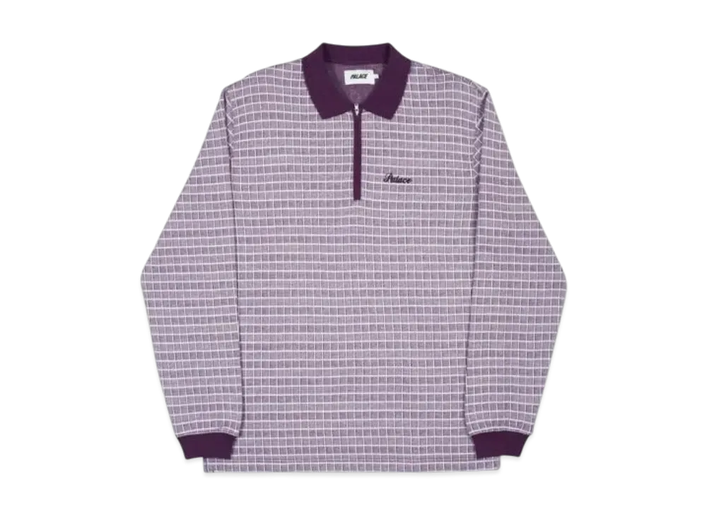 PALACE Checker Zip Top "Plum"