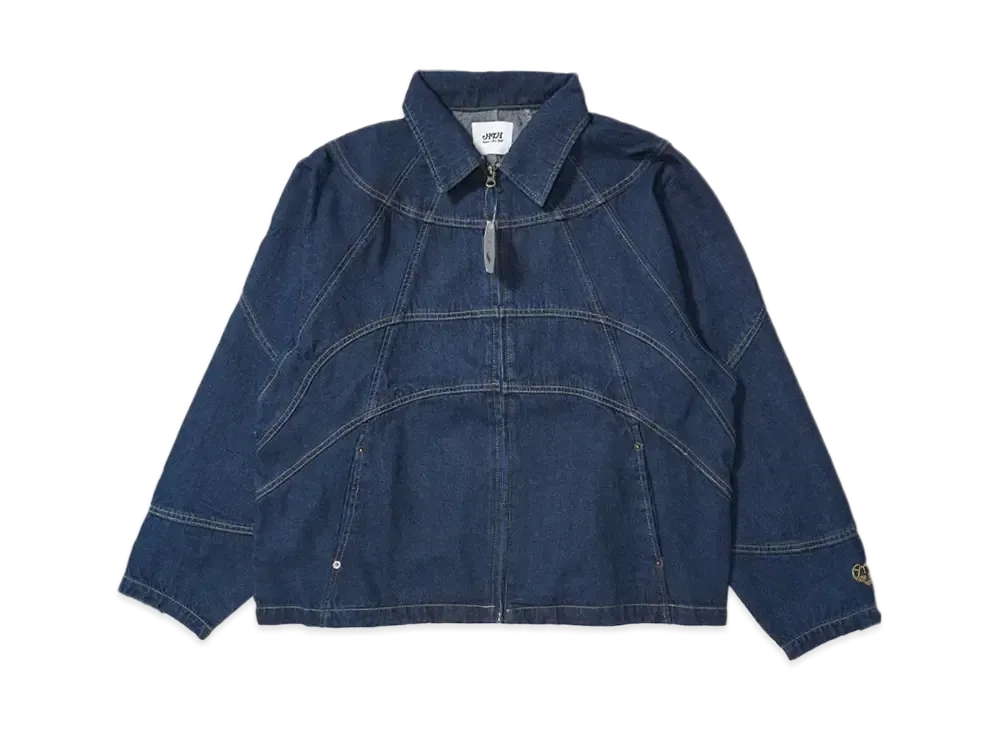 HTH Switched denim zip blouson "NAVY"
