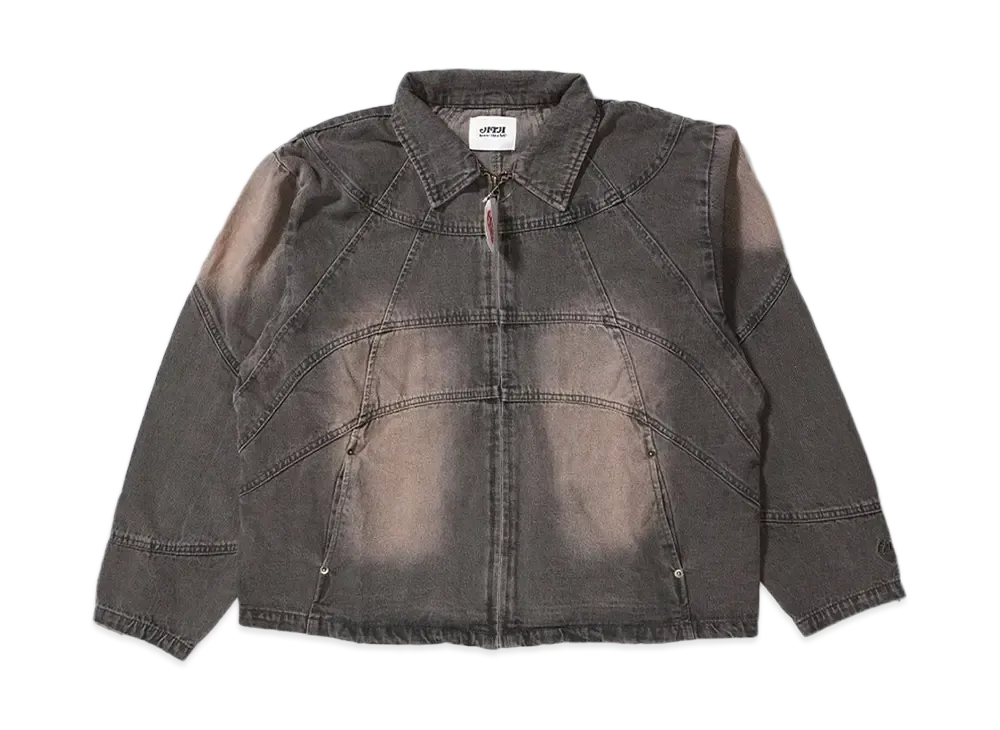 HTH Switched denim zip blouson "BROWN"