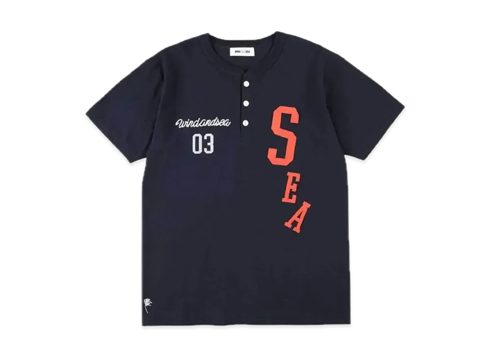 WIND AND SEA League-03 Henly Neck S/S Tee "Navy"