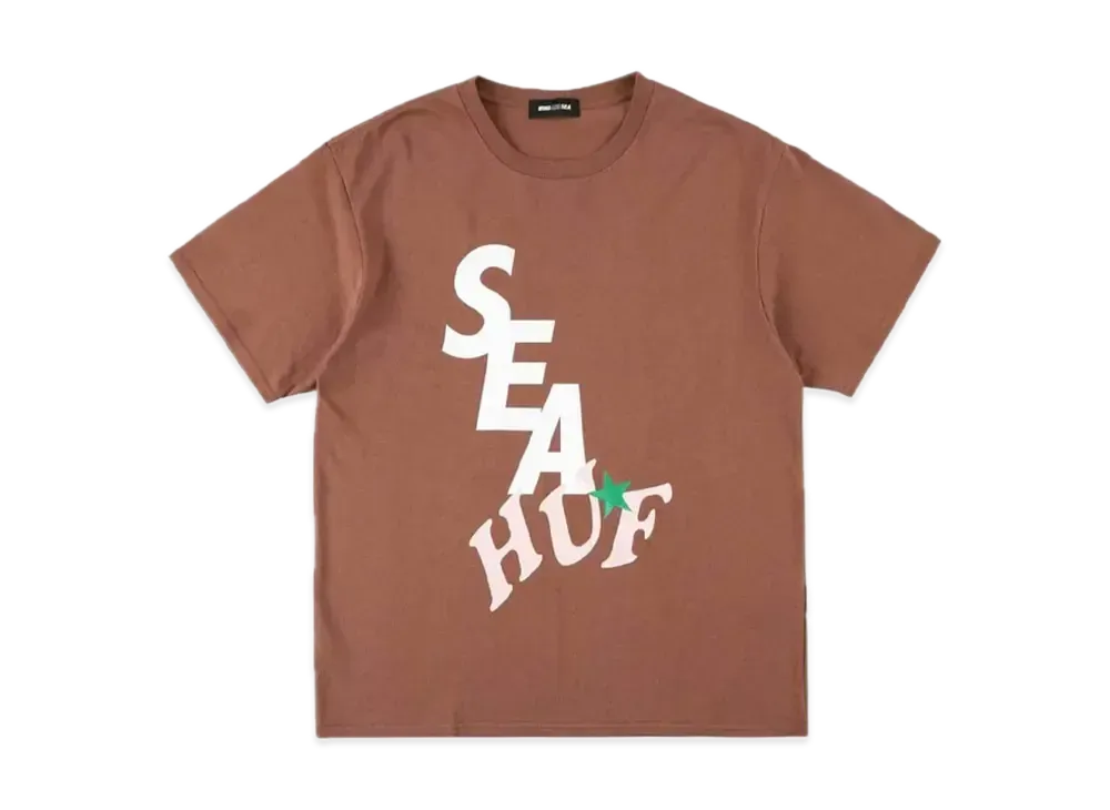 HUF x WIND AND SEA Solid And Tie Dye Tee "Brown"