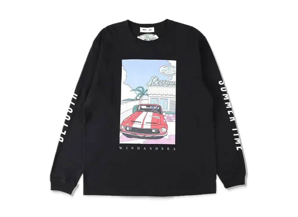 Yoshifuku Honoka x WIND AND SEA L/S Tee Car "Black"