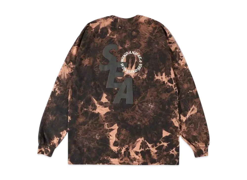 SAINT MXXXXXX x WIND AND SEA S_E_A "Bleach"ed L/S T-Shirt "Black Bleach"