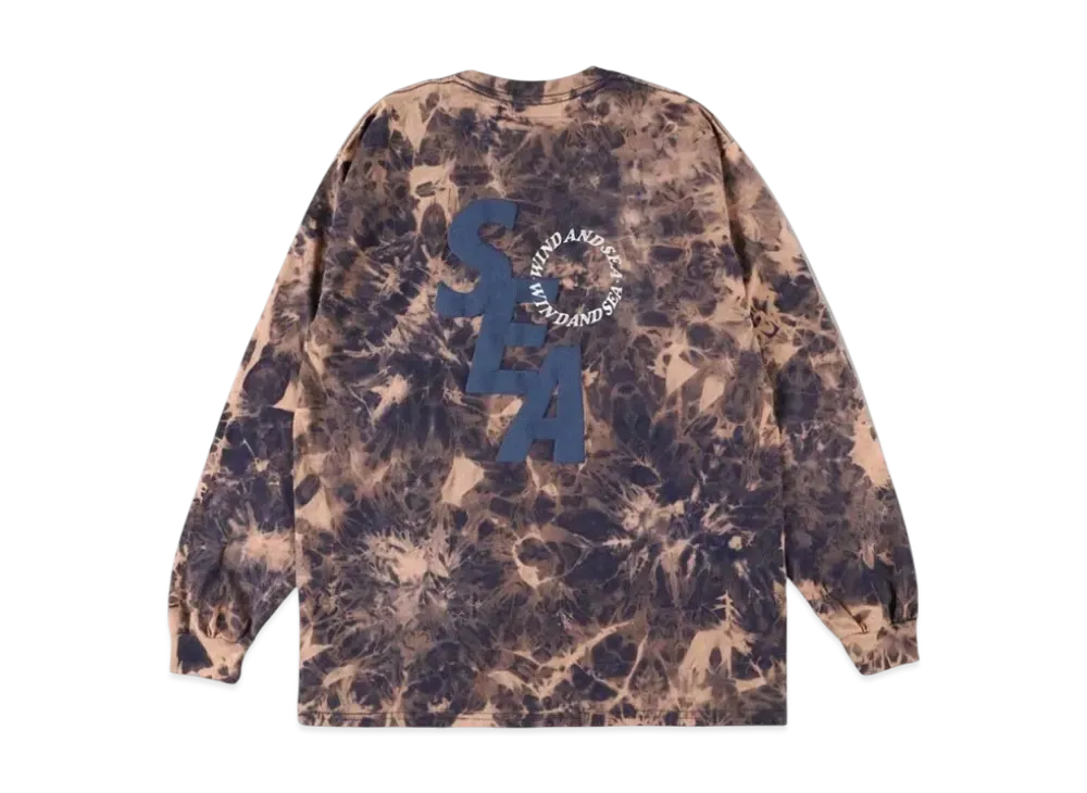SAINT MXXXXXX x WIND AND SEA S_E_A "Bleach"ed L/S T-Shirt "Navy Bleach"