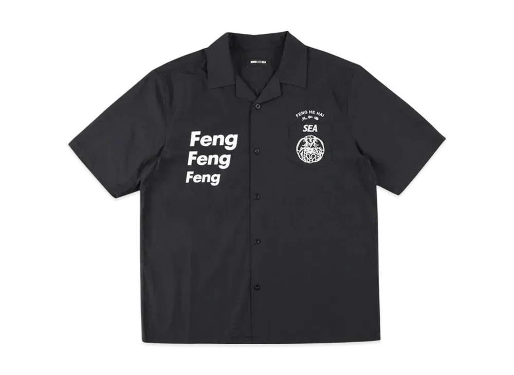 WIND AND SEA F-H-H Open Collar S/S Shirt "Black"