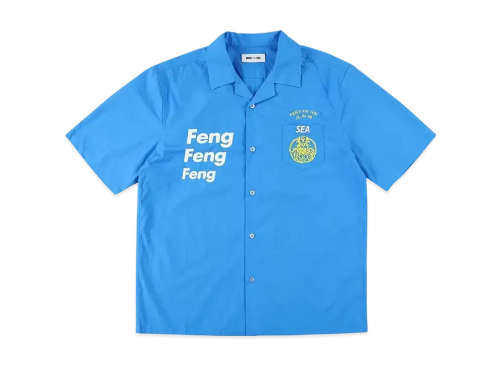 WIND AND SEA F-H-H Open Collar S/S Shirt "Blue"