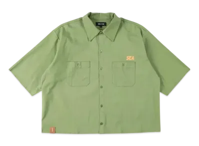 WIND AND SEA A32 H/S Cut-Off Work Shirt Pea "Green"