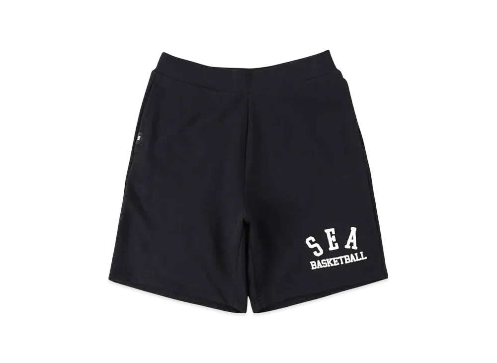 WIND AND SEA Warm Up Sweat Shorts "Black / White"