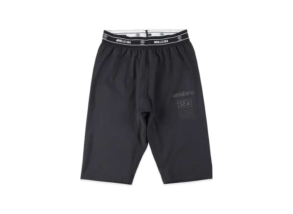 umbro x WIND AND SEA Football Leggings (Short) "Black"
