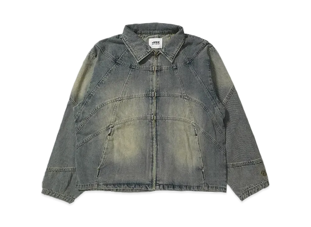 HTH Switched denim zip blouson "LIGHT BLUE"