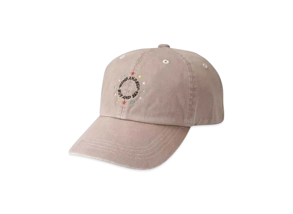 HUF x WIND AND SEA Pigment Wash 6 Panel Cap "Brown"