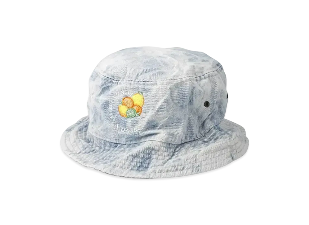 SAINT MXXXXXX x WIND AND SEA J.Fresh Circle Bleached Denim Bucket Hat "Light Blue"