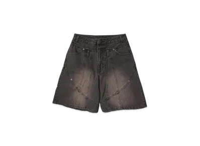 HTH Switched denim shorts "BROWN"