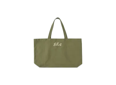 SAINT MXXXXXX x WIND AND SEA Circle EMB Tote Bag "Olive"