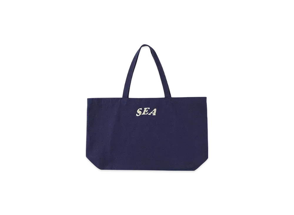 SAINT MXXXXXX x WIND AND SEA Circle EMB Tote Bag "Navy"
