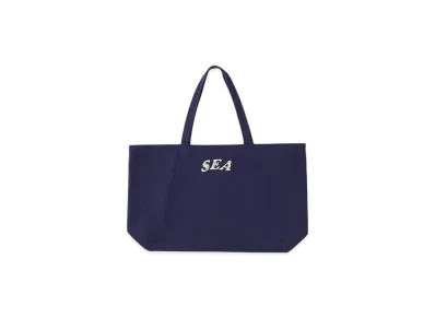 SAINT MXXXXXX x WIND AND SEA Circle EMB Tote Bag "Navy"