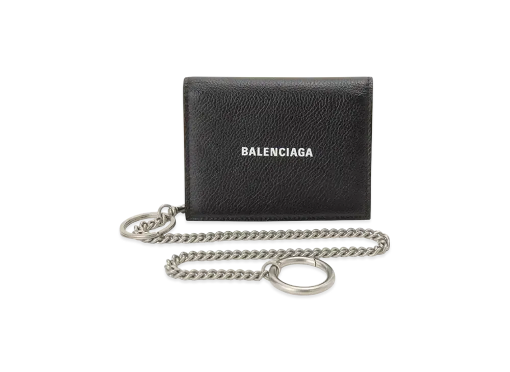 BALENCIAGA Ville Chain Ring Wallet Leather "Black"