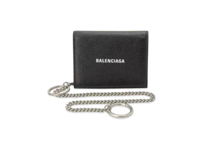 BALENCIAGA Ville Chain Ring Wallet Leather "Black"