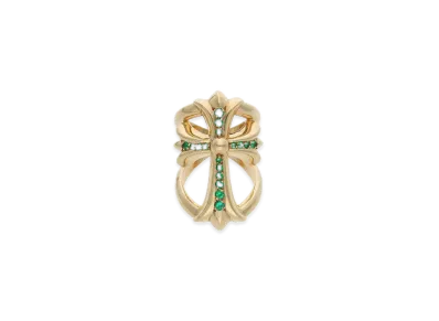 Chrome Hearts Infinity CH Cross Pave Emerald Ring "Yellow Gold"