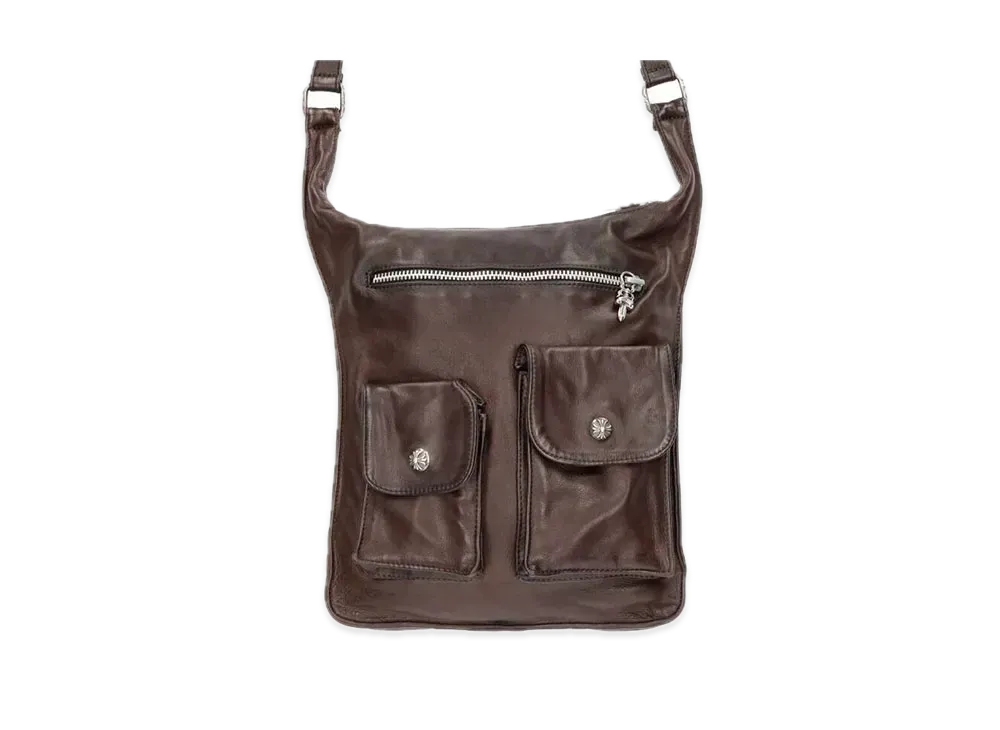 Chrome Hearts F Slinger Leather Shoulder Bag "Dark Brown"