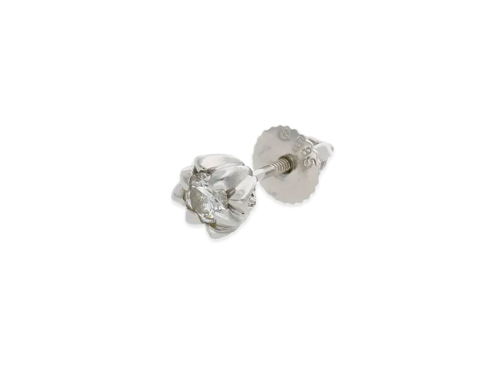 Chrome Hearts 18K CH 25 Round Diamond Earrings "White Gold"