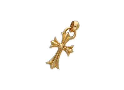 Chrome Hearts 22K Small CH Cross with Bale Pendant Necklace Top "Yellow Gold"