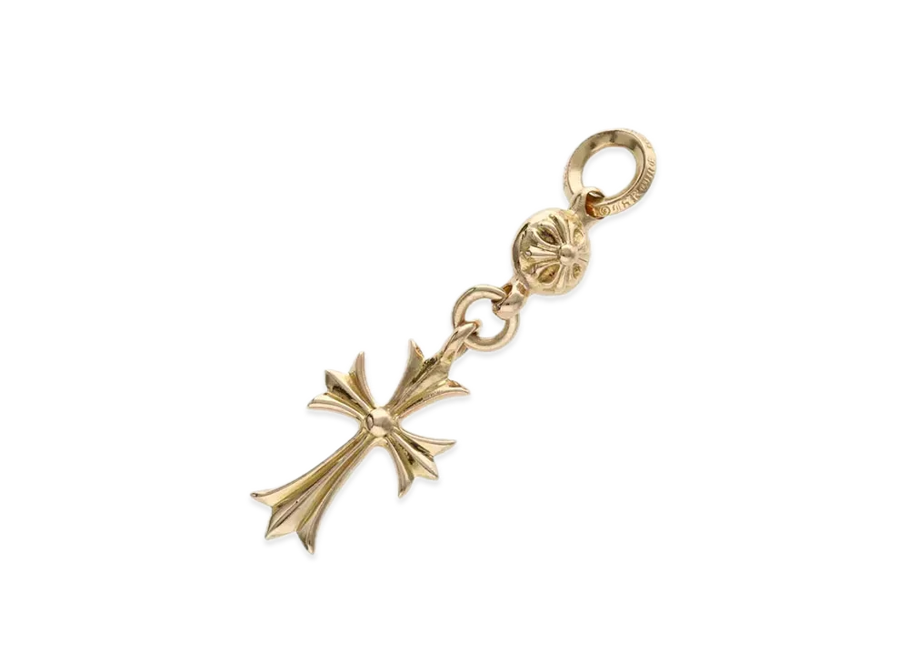 Chrome Hearts 22K 1 Ball Tiny CH Cross Charm "Yellow Gold"